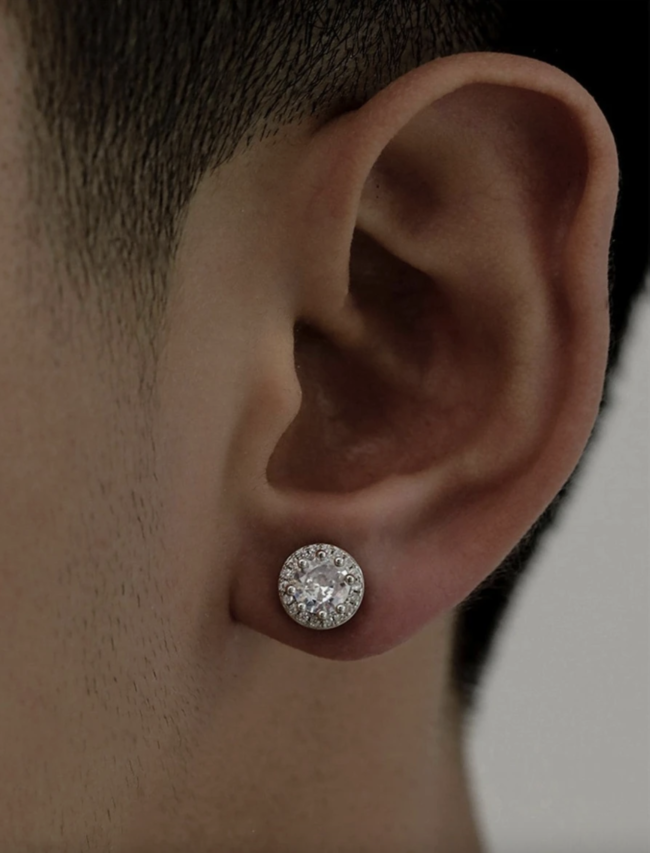 Orecchino Bottone Zirconia